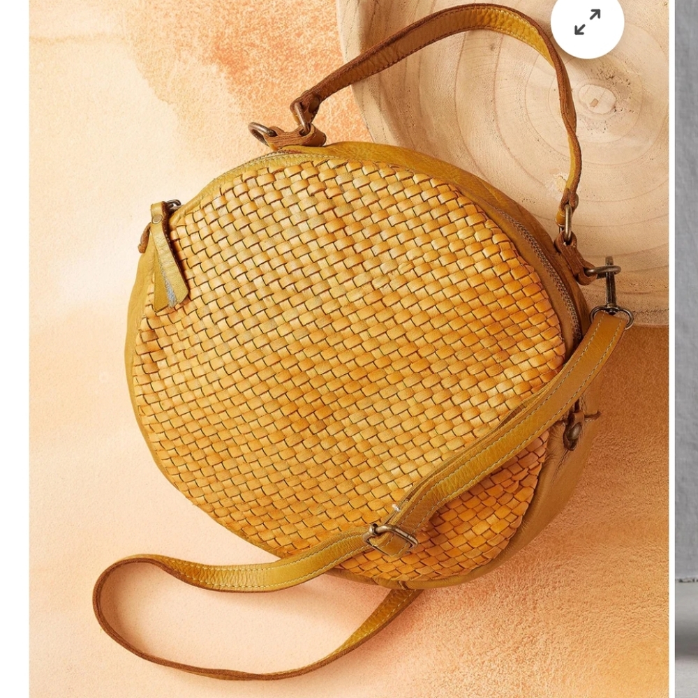 Sundance Yellow Woven Shoulder Bag